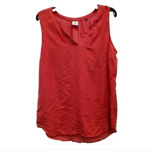 CAbi Rose Red Sleeveless Blouse #5364 - Size Large